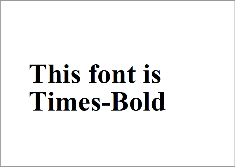 フォント「Times-Bold」指定