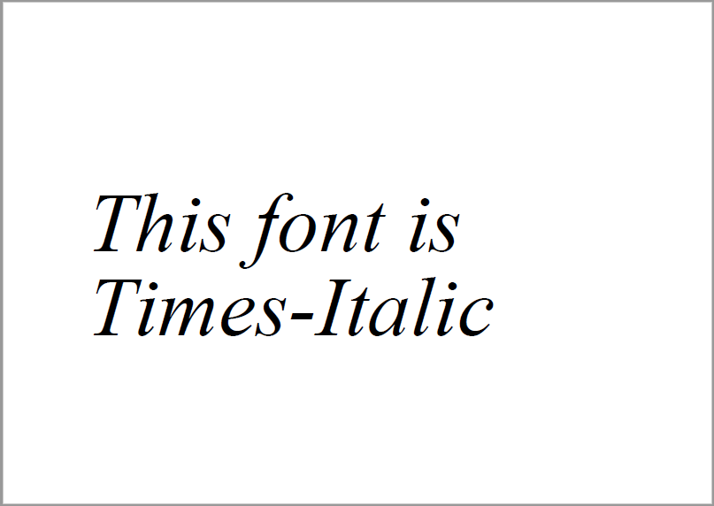 フォント「Times-Italic」指定